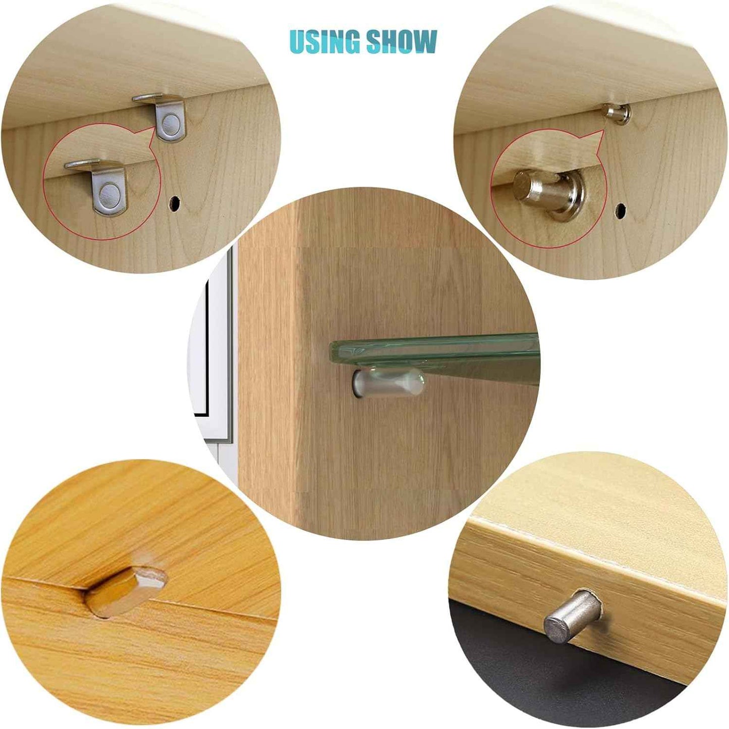 Krysalid Decor Metal Shelf Pegs - Secure Load-Bearing Cabinet Hardware for Family Kitchen Pantry Safety