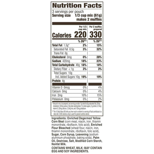 Betty Crocker Cornbread and Muffin Baking Mix, 6.5 oz (Pack of 9) – Portable Bulk Mix for Camping and Cabin Trips