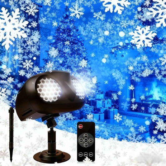 Lumastro Dynamic LED Snowflake Projector – Weatherproof Yard and Garden Decor for Open-Air Christmas Displays, -20°C Rated