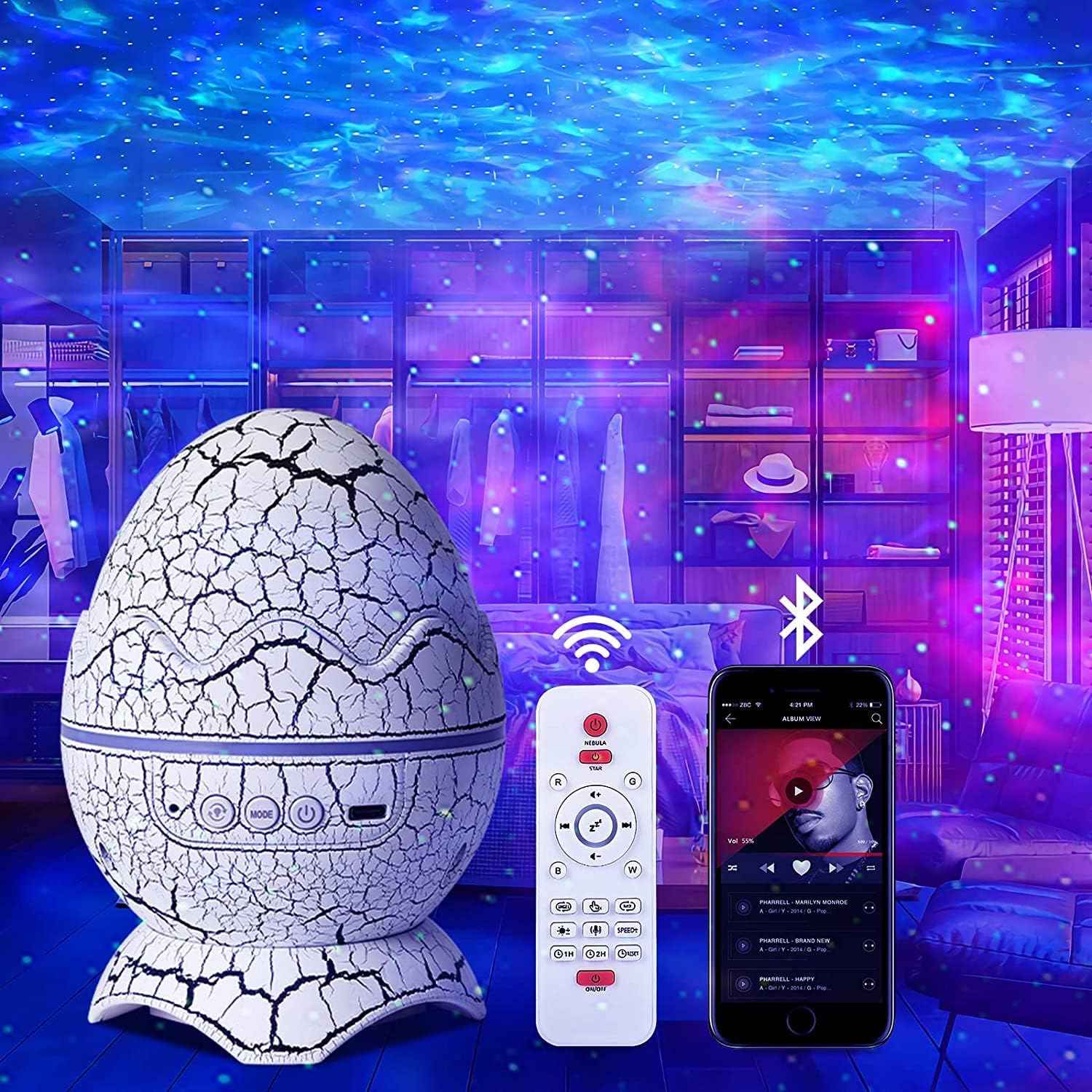 Starlux Galaxy Projector for Kids Bedroom – Cool-to-Touch Dinosaur Night Light with Auto Shutoff Timer