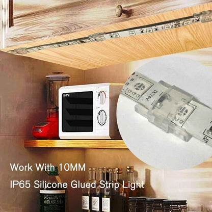 ATB Invisible LED Strip Mounting Clips for Clean Edge Room Corners, 10mm Clear Self-Locking Brackets, 100 Pack Minimalist Setup