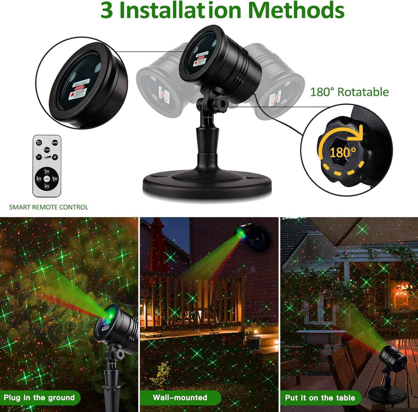 Lumilux Glow Star Projector – Flameless Family Safe Holiday Light, No Candle No Smoke Auto Timer for Pet and Kid Homes