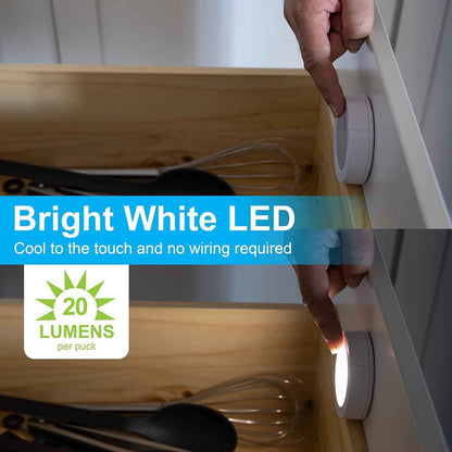 GE Battery Puck Light – Flameless LED Night Light for Stairways and Bathrooms, Toddler Safe