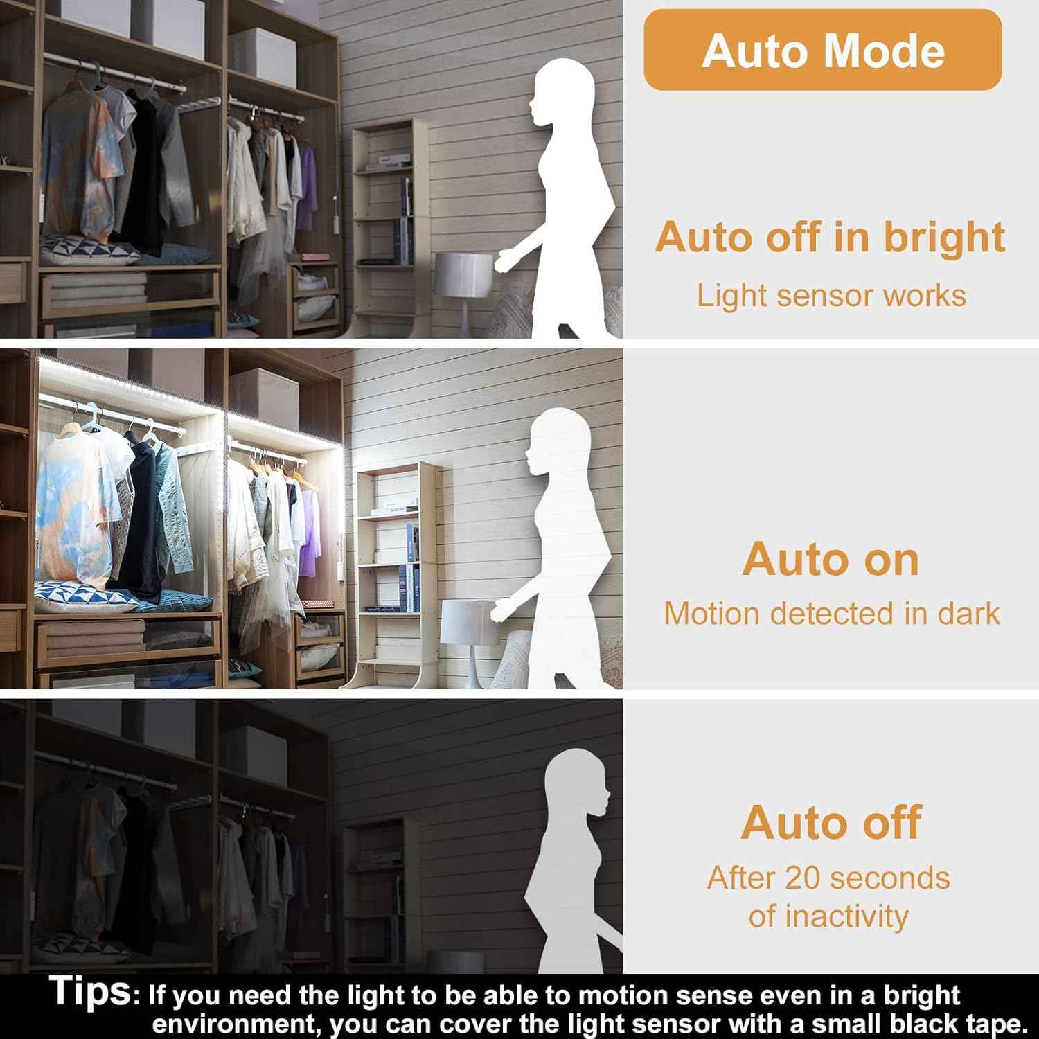WOBANE Motion Sensor Strip Light – Clean Cordless Lighting for Clutter-Free Spaces