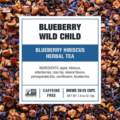 Tiesta Tea Blueberry Wild Child Loose Leaf – Travel-Friendly Iced Tea for Picnics, Camping Trips, and Backyard Lounging, 25-Cup Pouch