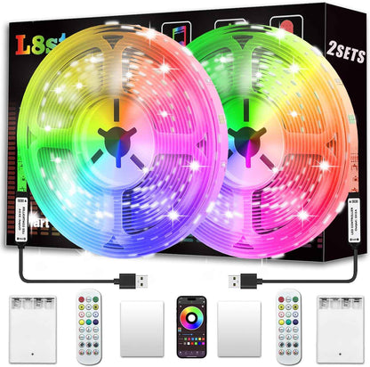 Battery Powered LED Strip Lights – Camping Tent Lighting, Portable USB and AA Powered RGB String Light