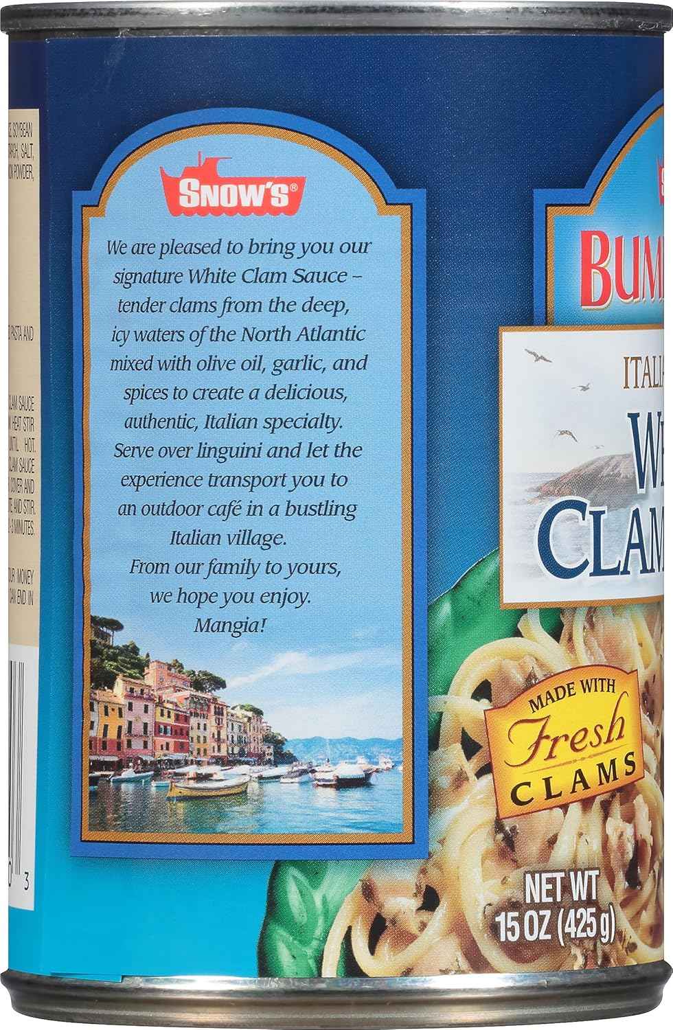 Snow's Italian Style White Clam Sauce, 15 Ounce – Gourmet Italian Food Gift for Pasta Lovers, Housewarming Present