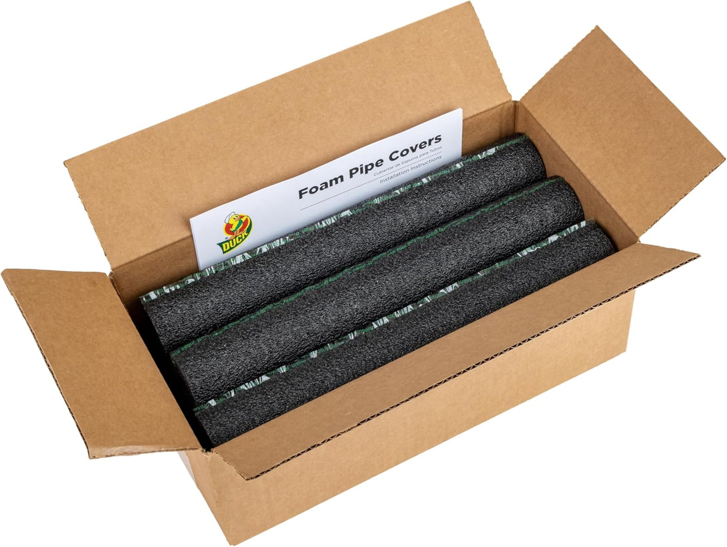 Duck Brand Pipe Insulation Foam – Tool-Free Foam Tubes for Plumbers, 12-Inch Sticks That Cover 1/2 to 3/4 Inch Lines in Under a Minute
