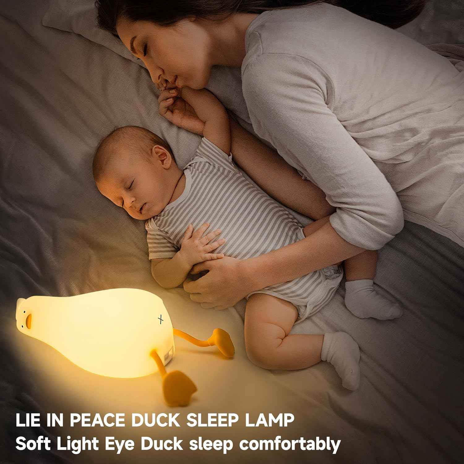 Duck Night Light – Holiday Gift for Women and Mom, Cute Squishy Lamp for Bedroom and Dorm