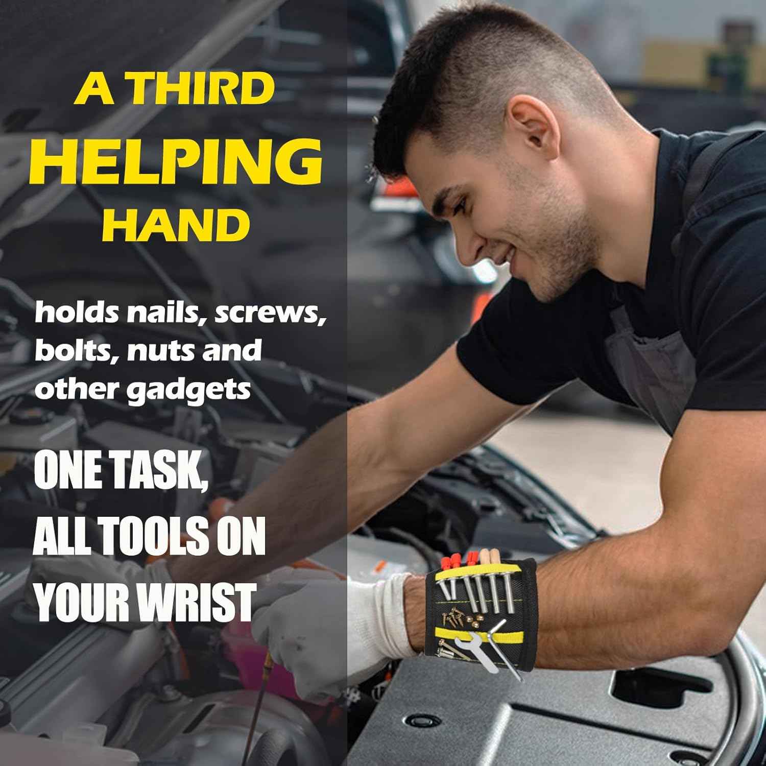 Magnetic Wristband for Holding Screws – Unique Stocking Stuffer Gift for Dad, Husband, and Grandpa Who Has Everything