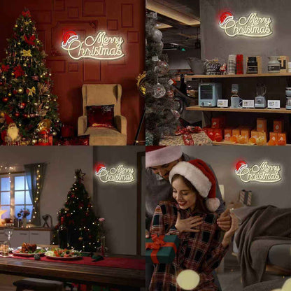 Allball Merry Christmas Neon Sign – Flameless Holiday Wall Light, Cool Touch and Smoke Free LED Decor