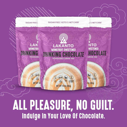 Lakanto Sugar Free Drinking Chocolate - Evening Wind-Down Cocoa Mix for Mindful Keto Rituals, Monk Fruit Sweetened, 1g Net Carb