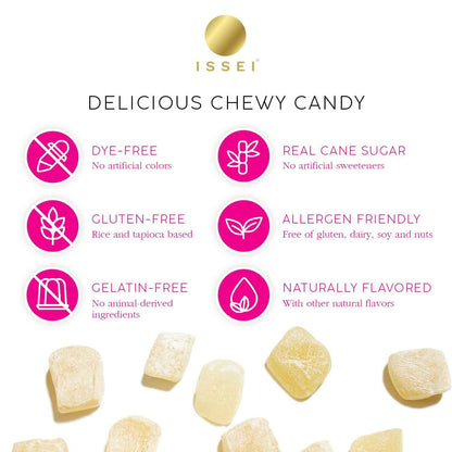 ISSEI Sour Cherry Mochi Gummies | After-School Snack for Kids | Gluten-Free Gummy Candy