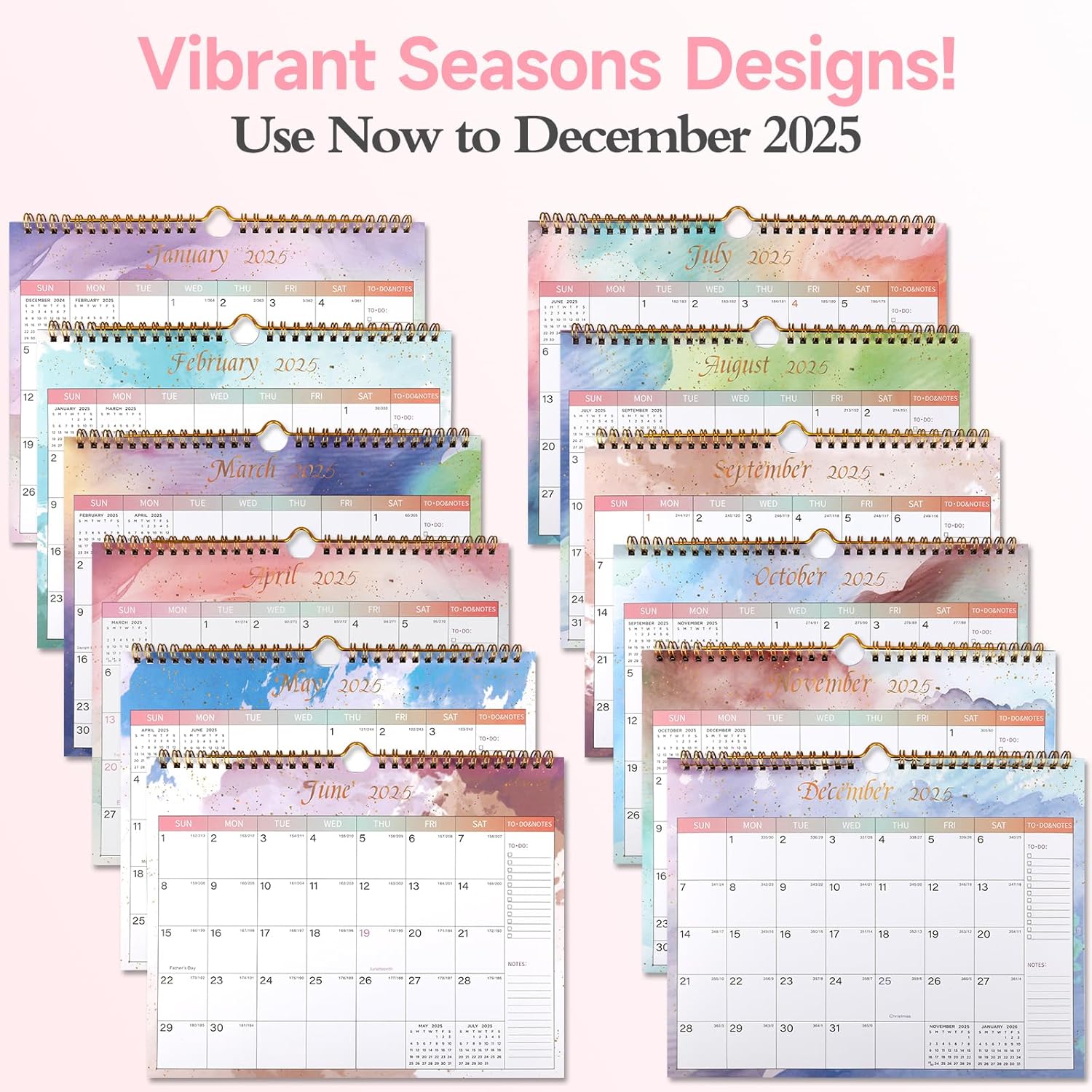 Lbylyhxc_2024-2025_Calendar_-_Includes_July_2024_to_December_2025-18_Monthly_Wall_Calendar_2024-2025,_11_x_8.5_Inches.Thick_Paper_with_Julian_Dates_and_Block_for_New_Year_and_Christmas_Presents_(2024-2025_wall_calendar_colorful)