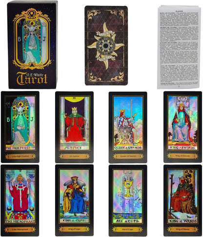 Smoostart_Pink_Tarot_Cards_with_Meanings_for_Beginners,_Tarot_Cards_Deck_with_Guidebook,_Keywords,_Element,_Planet,_Zodiac,_Chakra,_Yes_or_No,_Musical_Pitch,_Numerology,_Hebrew_Alphabet