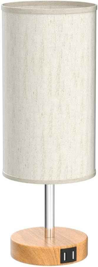 Yarra-Decor 1950s Retro Table Lamp – Cozy Bedroom Accent with Flaxen Fabric Shade