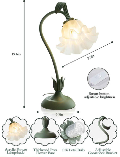 Lily of the Valley Table Lamp – Flicker-Free Soft Glow for Mindfulness Rituals, Meditation Corners, and Stress-Free Evening Reading
