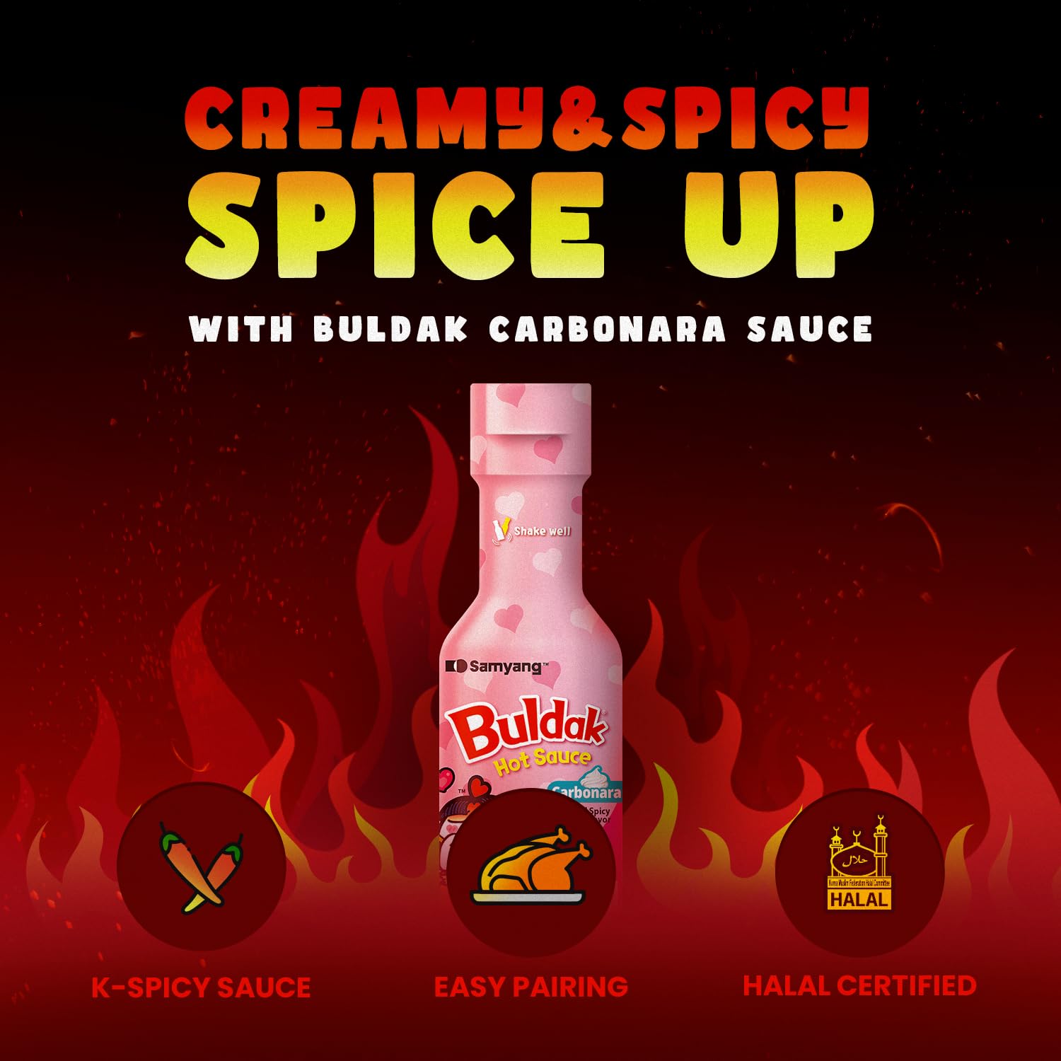 Samyang_Bulldark_Spicy_Chicken_Roasted_Sauce,_Korean_Food_or_Sauce,_Asian_Dishes,_Overseas_Direct_Shipment,_Black,_7_Oz_(Carbo)