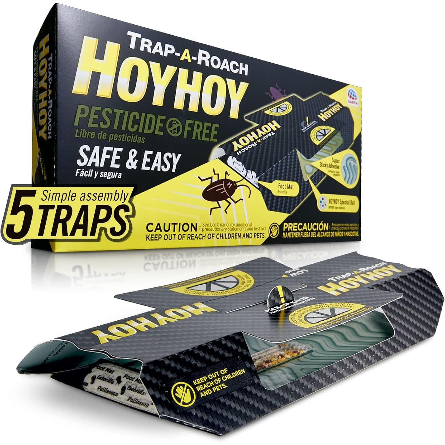 HOY_HOY_Trap_A_Roach_-_Bait_Glue_Traps,_Great_for_Home_with_Kids_&_Pets_Indoor,_Sticky_Pest_Control_Trap,_Roach_Killer,_Made_in_Japan_5_Traps