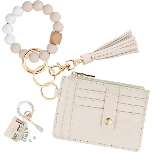 KNGITRYI_Wallet_Keychain_Wristlet_for_Women,Slim_RFID_Credit_Card_Holder_Purse_Tassel_Keychain_Bangle_Key_Ring_for_Men_Women