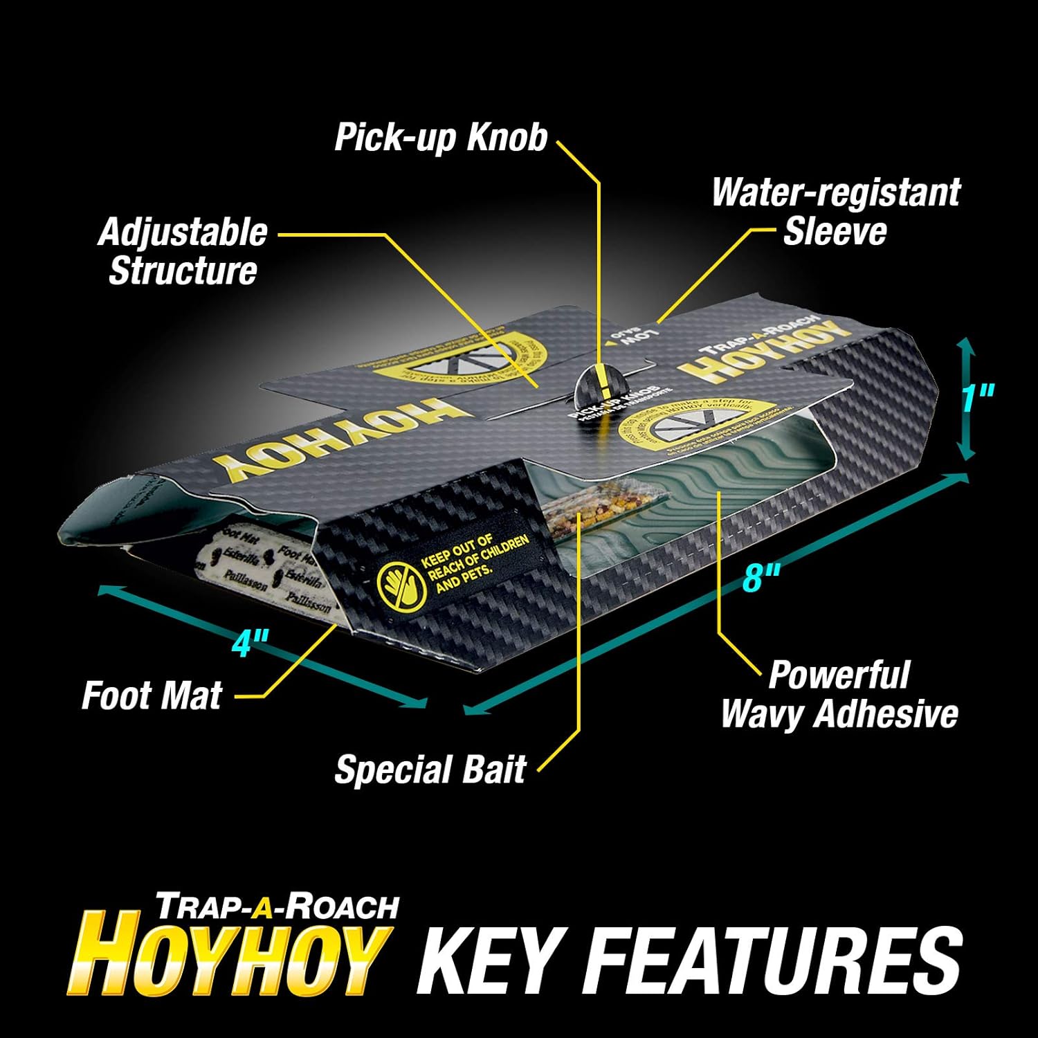 HOY_HOY_Trap_A_Roach_-_Bait_Glue_Traps,_Great_for_Home_with_Kids_&_Pets_Indoor,_Sticky_Pest_Control_Trap,_Roach_Killer,_Made_in_Japan_5_Traps