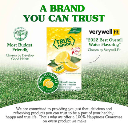 TRUE LEMON Crystalized Lemon Packets – Single-Ingredient Hydration Staple for Clutter-Free Countertops