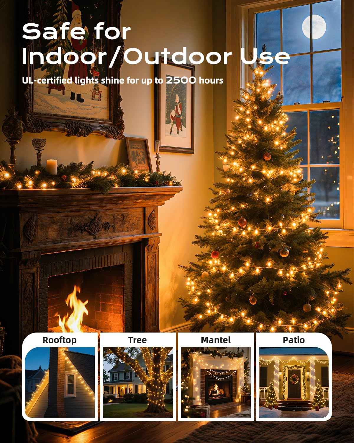 Brightown Christmas Lights – Child Safe Nursery String Lights, Cool to Touch Incandescent Mini Bulbs for Kids Room