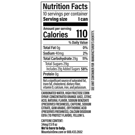 each can contains only 110 calories