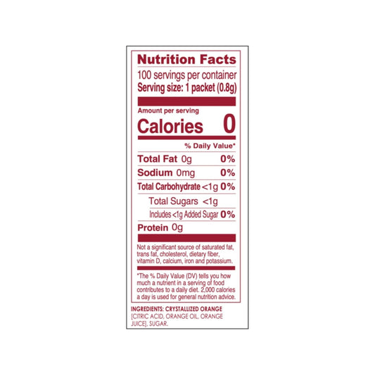 each packet equals one orange wedge for consistent, controlled flavoring