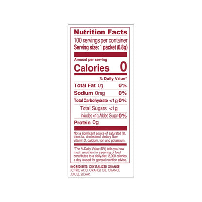 each packet equals one orange wedge for consistent, controlled flavoring