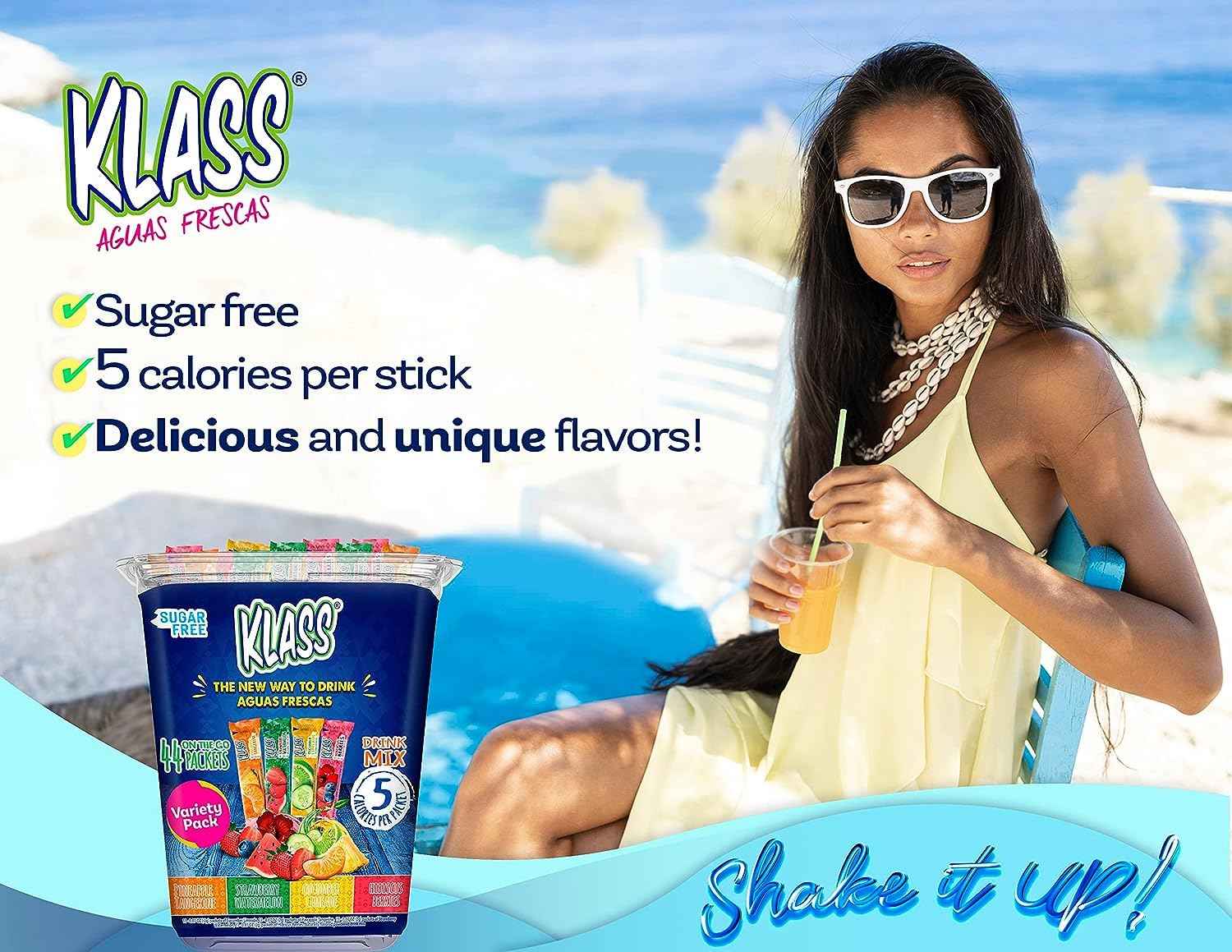 Klass Iced Tea Mix - Stevia-Sweetened Calm Moment Beverage for Self-Care Rituals and Stress-Free Afternoon Hydration (44 Count)