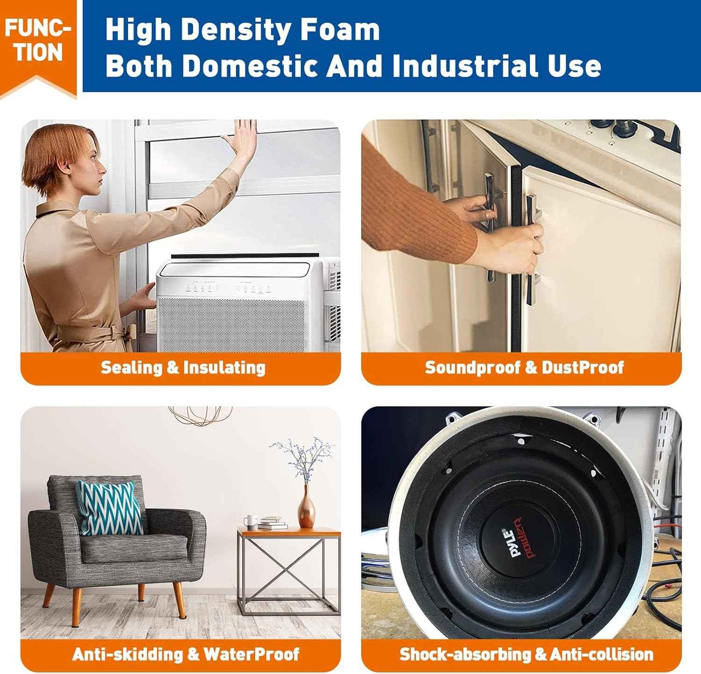 MAGZO Weather Stripping Door Seal – Cozy Bedroom Seal for Drafty Windows and Doors, Noise-Reducing Foam Tape