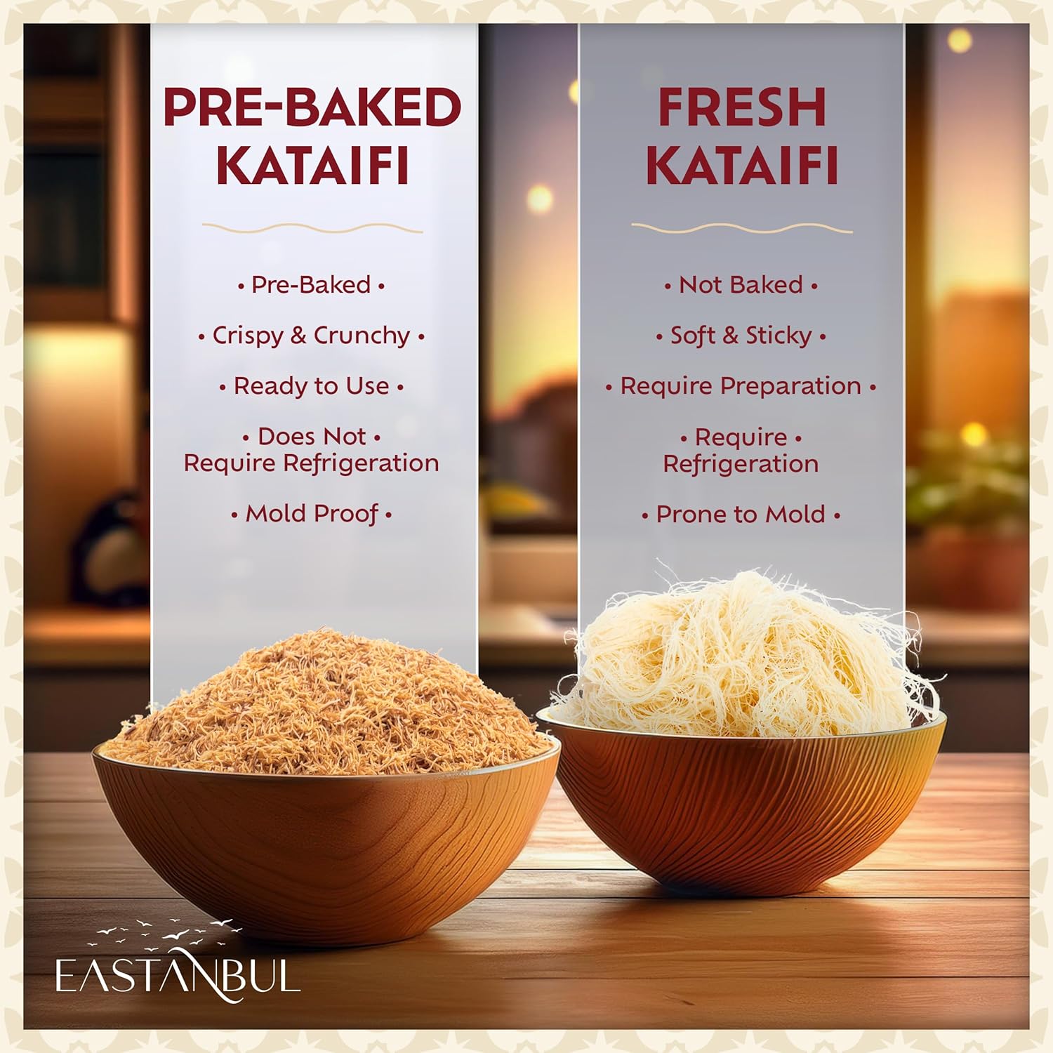 Eastanbul Baked Shredded Fillo – Plant-Based Pastry Threads for Mindful Baking and Dairy-Free Turkish Sweets