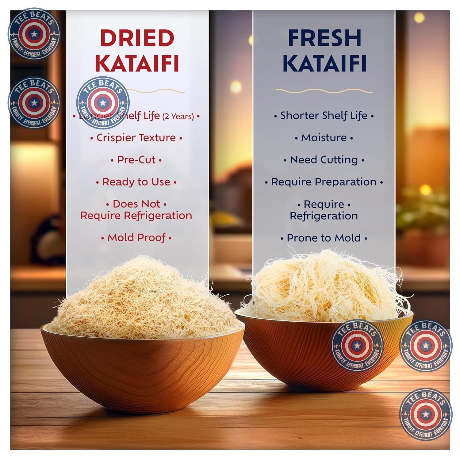 Eastanbul Dried Kadayif Pastry – Pure Two-Ingredient Wellness Baking Staple, Wheat Flour and Water Only Shredded Phyllo for Clean Dessert Making, 6oz