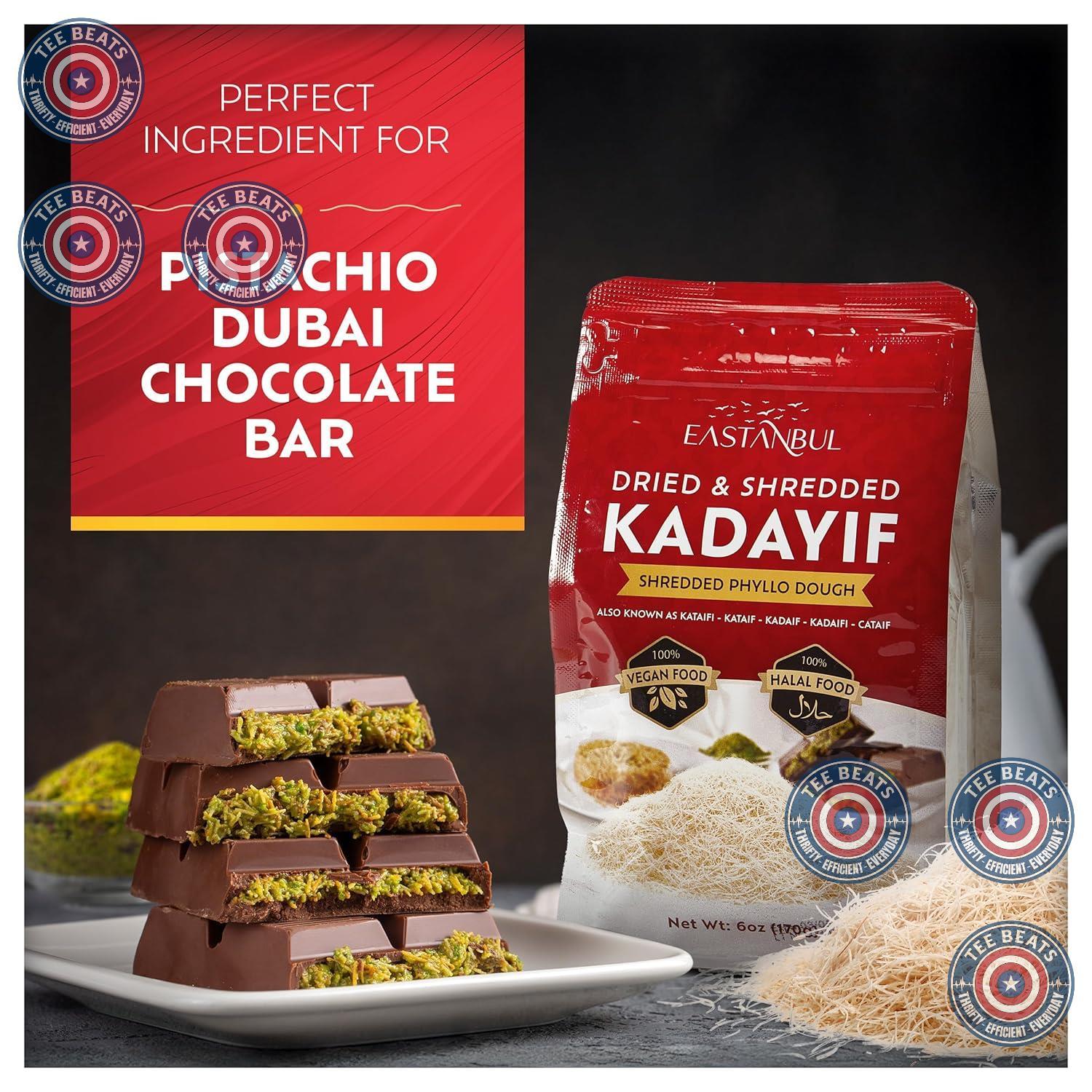 Eastanbul Dried Kadayif Pastry – Pure Two-Ingredient Wellness Baking Staple, Wheat Flour and Water Only Shredded Phyllo for Clean Dessert Making, 6oz