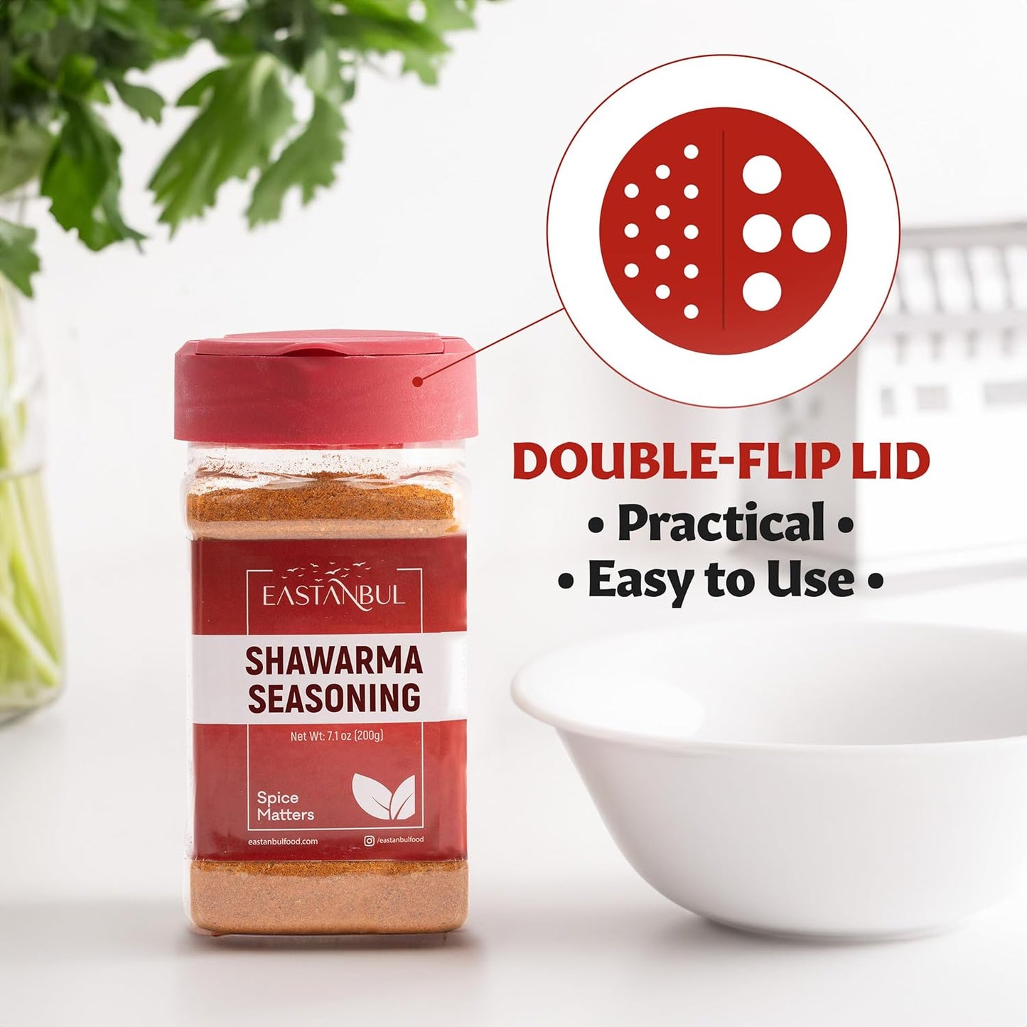 Eastanbul Shawarma Spice – All-Purpose Mediterranean Rub for Kebabs, Chicken, and Fish on the Outdoor Grill, 7.1oz