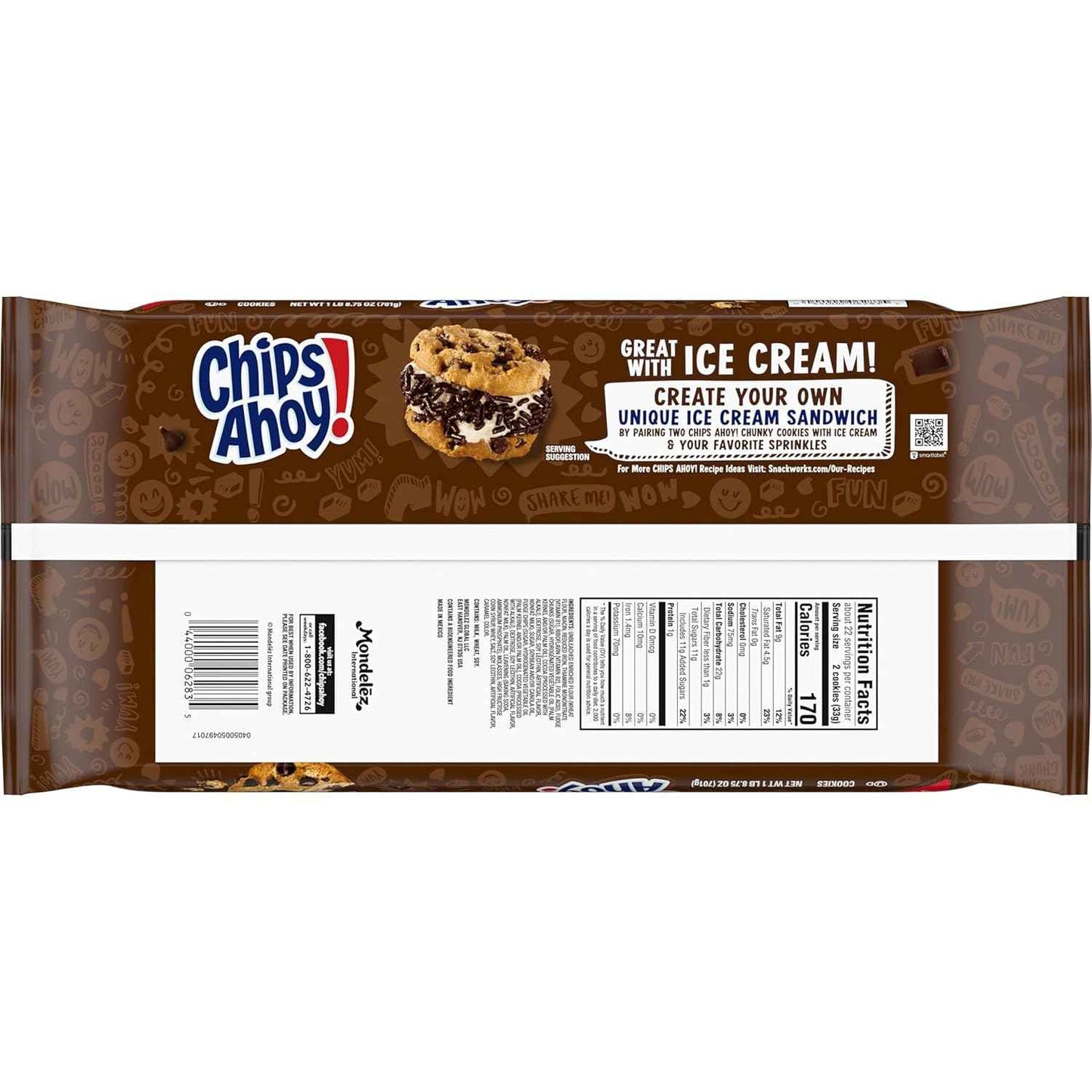 CHIPS AHOY! Chunky Chocolate Chip Cookies Party Size – Single-Pack Pantry Staple for Clean Kitchens, 24.75 oz