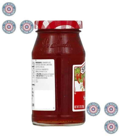 Smucker's Strawberry Jelly – All-Natural Fruit Juice Jelly for Clean-Label Pantry, 12 oz Glass Jar