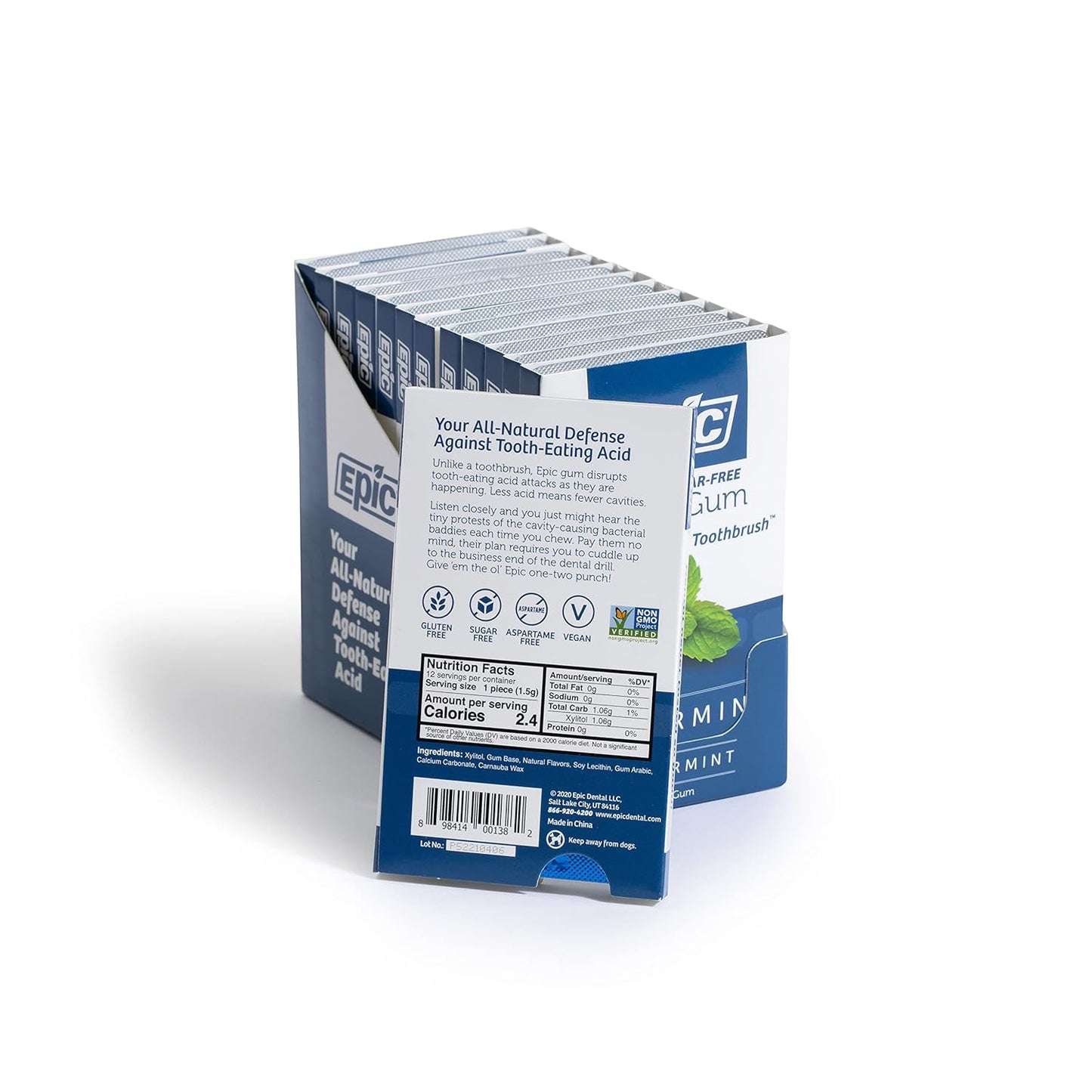 Epic_Xylitol_Chewing_Gum_-_Sugar_Free_&_Aspartame_Free_Chewing_Gum_Sweetened_w/Xylitol_for_Dry_Mouth_&_Gum_Health_(Peppermint,_12-Piece_Pack,_12_Packs)