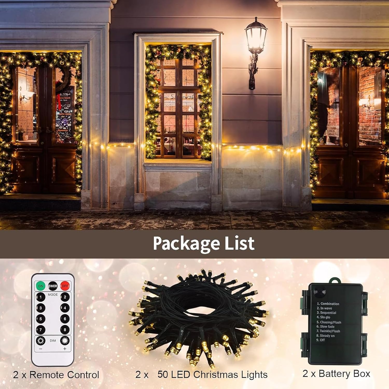 echosari LED String Lights Set – Birthday Gift for Mom and Women with Dimmable Warm White Glow