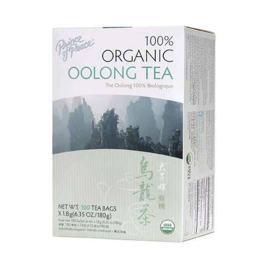 Prince of Peace Organic Oolong Tea, 100 Tea Bags – Steady Focus Brew for Home Office Work Desk, Low Jitter Coffee Substitute
