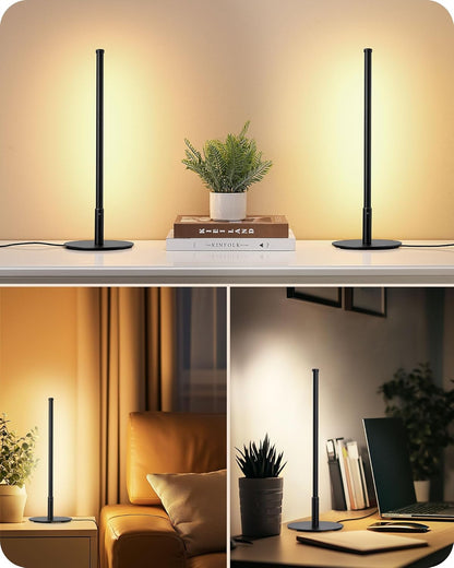 EDISHINE Slim Bedside Lamp – Cozy Living Room Accent with Soft Ambient Glow