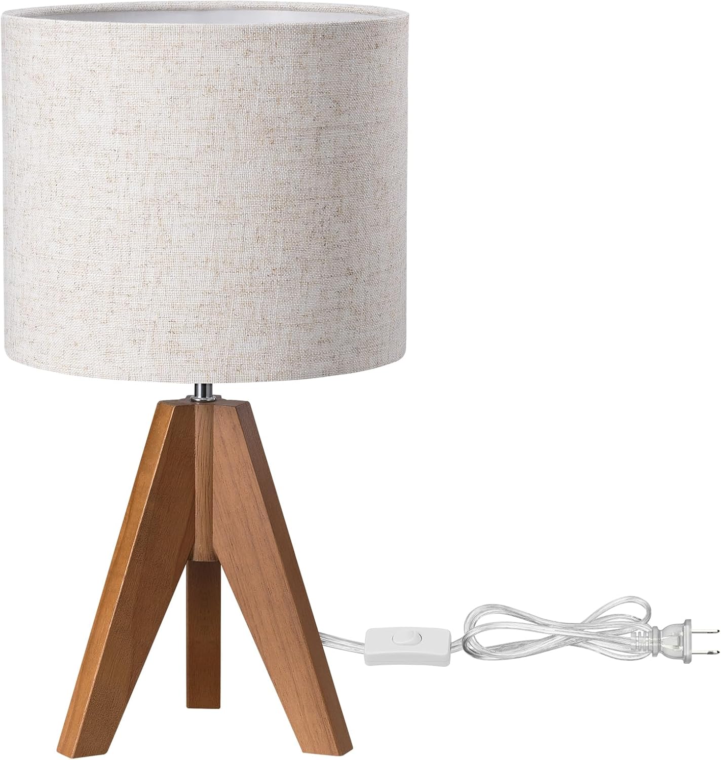 EDISHINE Small Wooden Nightstand Lamp – Tip-Resistant Baby Light for Nursery and Playroom
