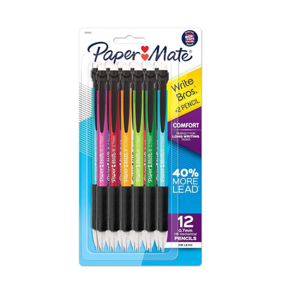 Paper_Mate_Mechanical_Pencils,_Write_Bros._Comfort_#2_Pencil_with_Comfort_Grip,_Great_for_Long_Writing_Tasks,_0.7mm,_12_Count