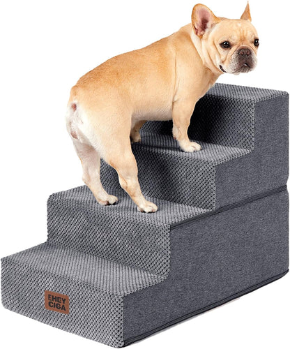 EHEYCIGA Dog Stairs for Bed 18" – Recovery Foam Steps for Post-Surgery and Arthritic Pets