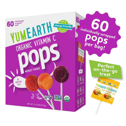 YumEarth Organic Lollipops – Top 9 Allergen-Free Candy for Kids' Birthday Goodie Bags and Trick-or-Treat Bowls
