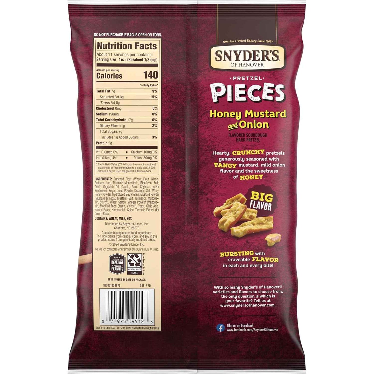 Snyder's of Hanover Peanut-Free Pretzel Pieces – Allergen-Safe Snack for Allergy Households