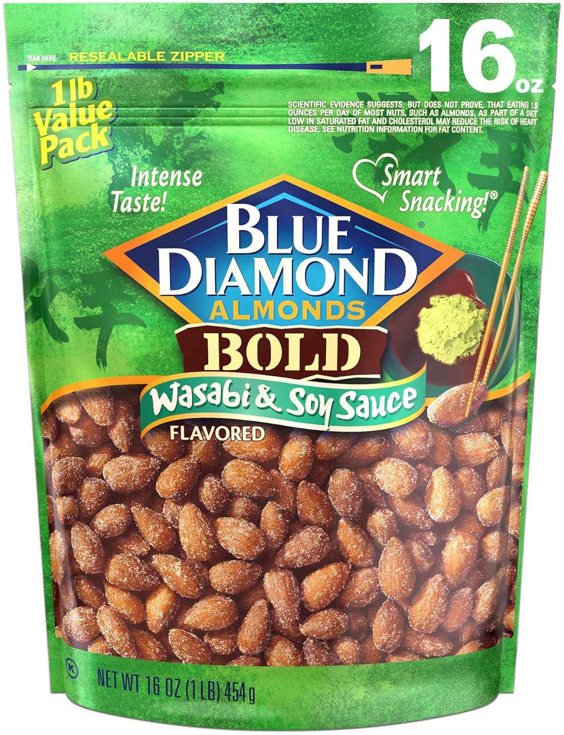 Blue Diamond Almonds Honey Roasted Snack Almonds – Resealable Hiking Snack for Backpack and Trail Fuel
