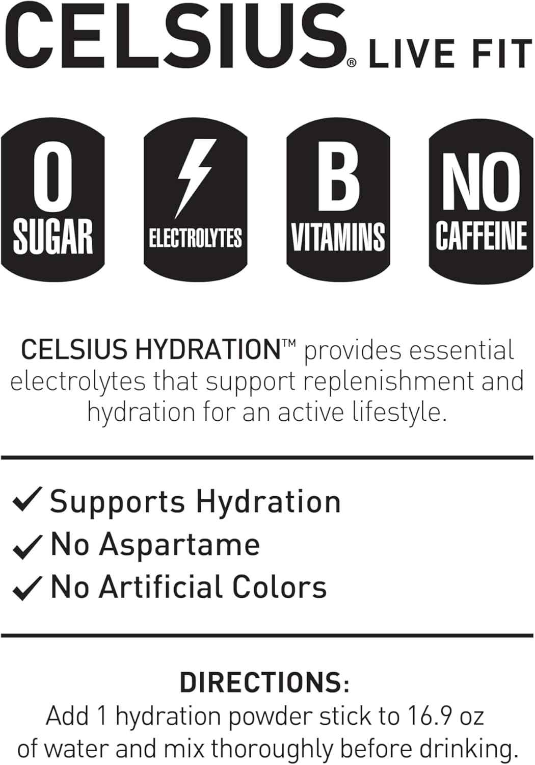 CELSIUS Hydration Sugar Free Electrolyte Powder – Lemon Lime Self Care Beverage Sticks for Post-Workout Recovery and Mindful Routines