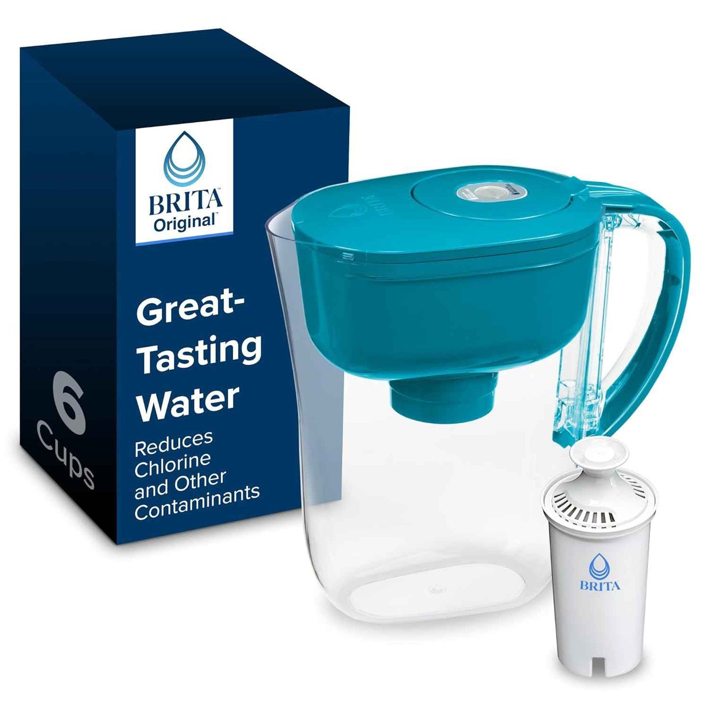 Brita Metro Water Filter Pitcher – Turquoise Accent for Stylish Kitchen Counters
